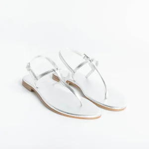 PAOLA FIORENZA - Sandali bassi infradito nodino - Argento