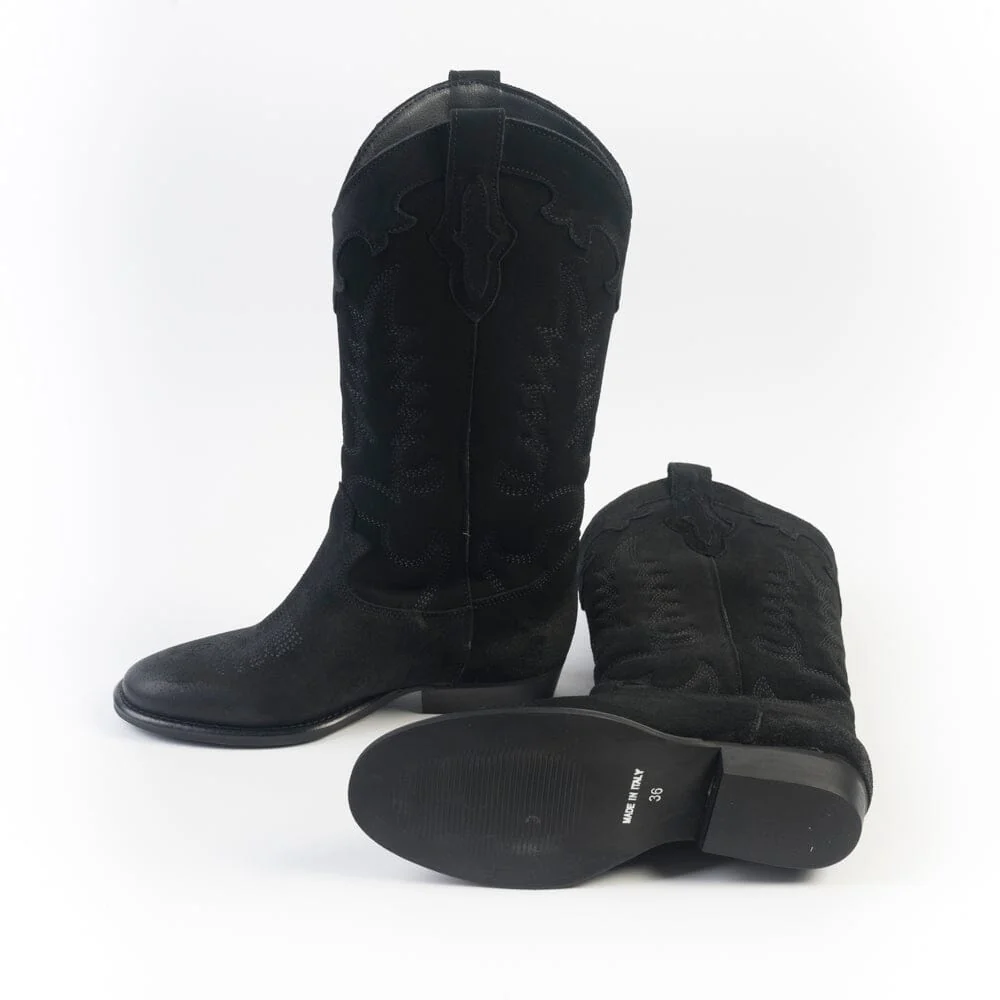 CAPPELLETTOSHOP - GM - Stivale Texano - Guatemala - Camoscio Nero - immagine 6
