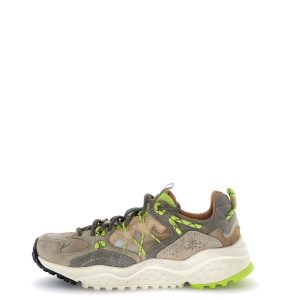 YAMABUSHI UNI SUEDE/NYLON TAUPE-LIME