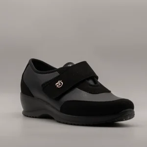 Fly-Flot scarpa donna elastica con velcro 17 Y62 AX nero