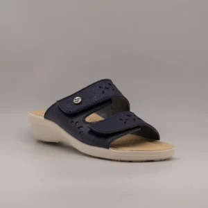 Fly-Flot T4 A56 63 – Ciabatta donna comfort con velcro con plantare anatomico blu