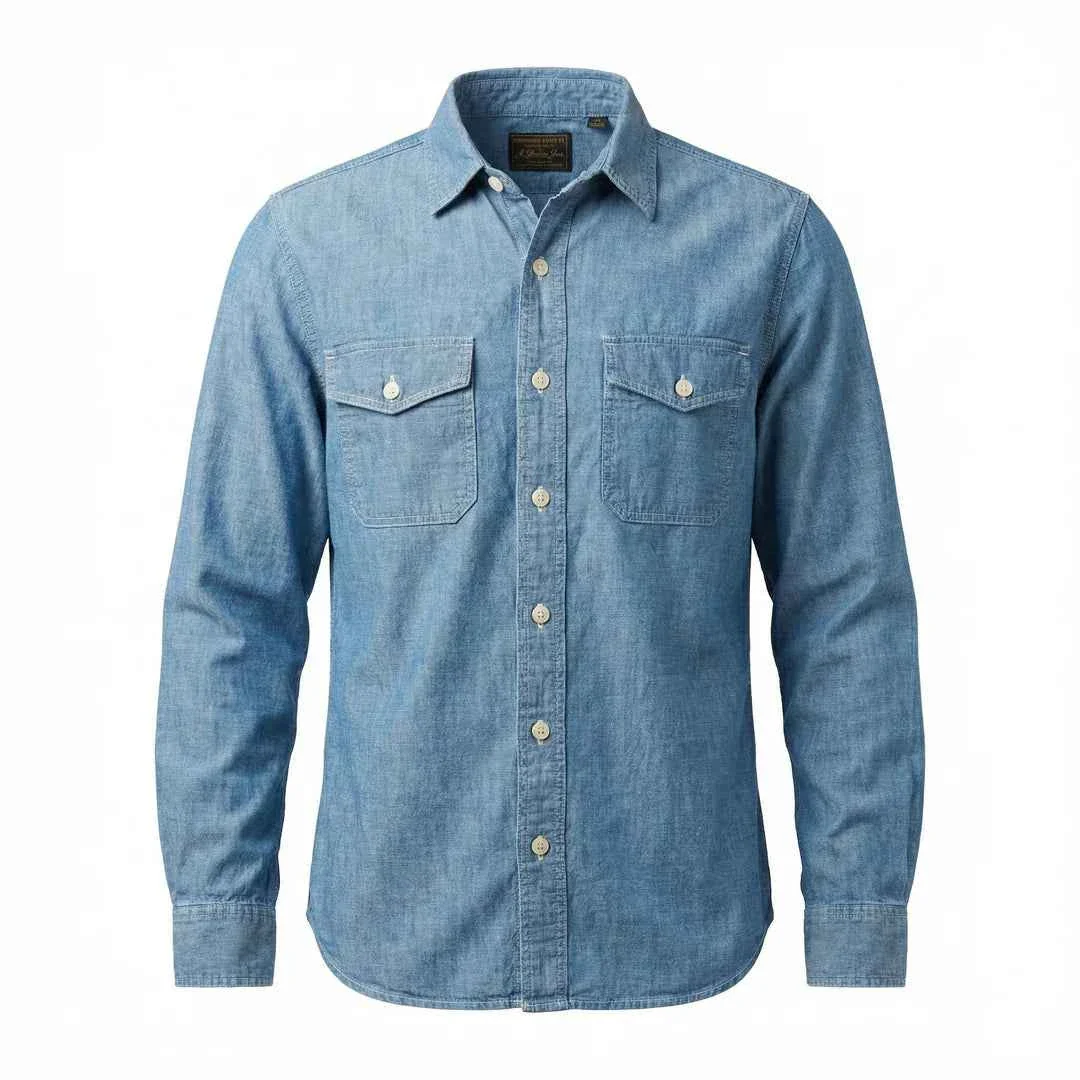 HEMP CHAMBRAY SHIRT CPO BLU - immagine 2