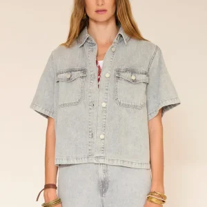 CHEMISE - CELITA TOKYO BLACK DENIM-GREY - SAN ANTONIO WASH