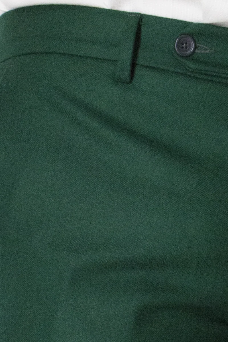 Pantalone uomo bottiglia in lana con tasche america e risvolto 4cm - immagine 5