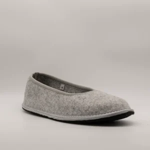 Löwenweiss Audrey pantofola chiusa in feltro di lana grigio