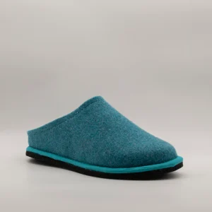 Löwenweiss Easy pantofola in feltro di lana azzurro