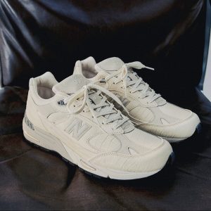 NEW BALANCE - Sneakers W991CR1 - Navy Bianco Latte Cocco
