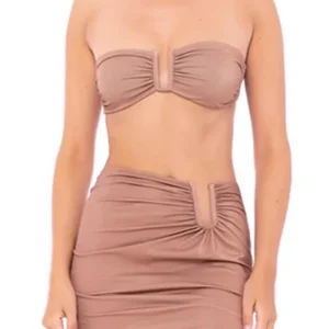 Gonna donna da mare con accessorio a U che dona un effetto drappeggiato sul davanti