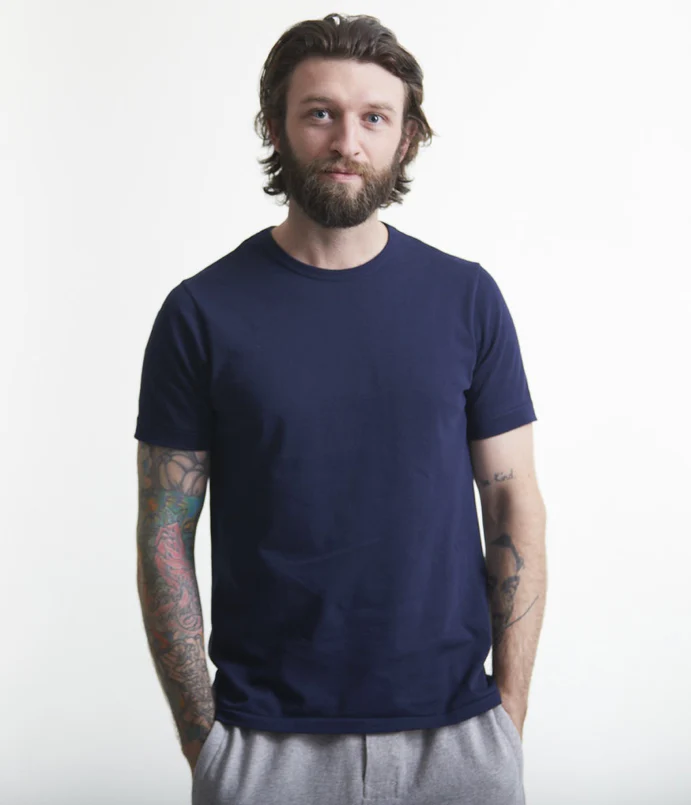 1950S MEN’S LOOPWHEELED T-SHIRT, 4,6OZ/SQ.YD., CLASSIC FIT INK BLUE - immagine 3