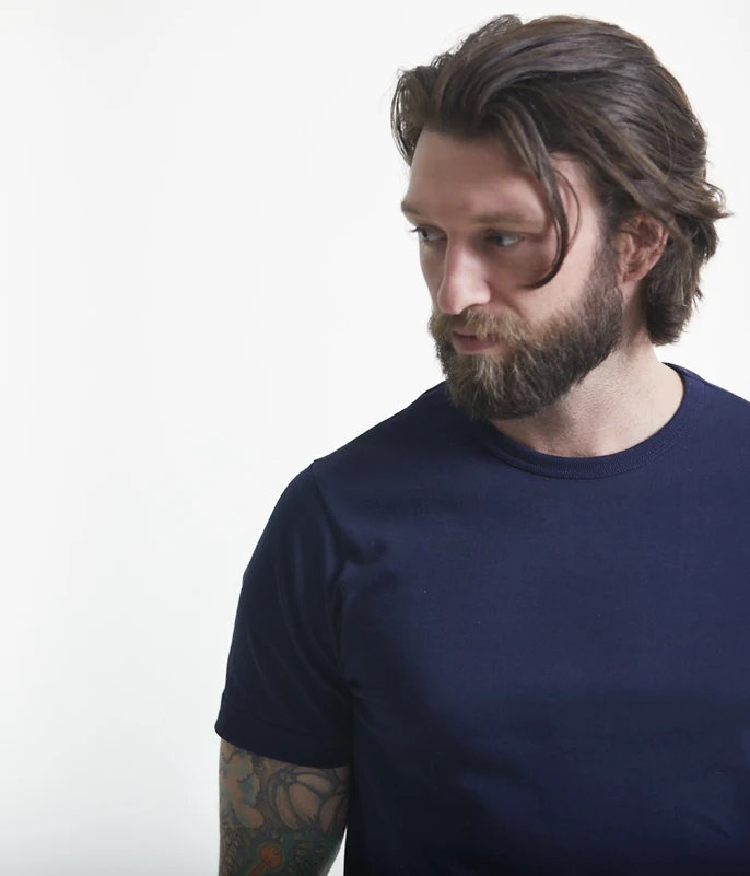 1950S MEN’S LOOPWHEELED T-SHIRT, 4,6OZ/SQ.YD., CLASSIC FIT INK BLUE - immagine 4