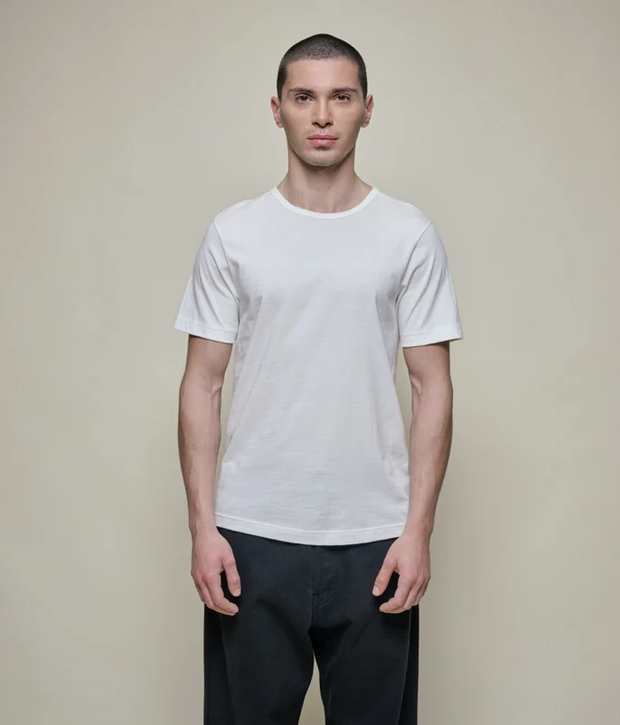 1950S MEN’S LOOPWHEELED T-SHIRT, 4,6OZ/SQ.YD., CLASSIC FIT WHITE - immagine 3