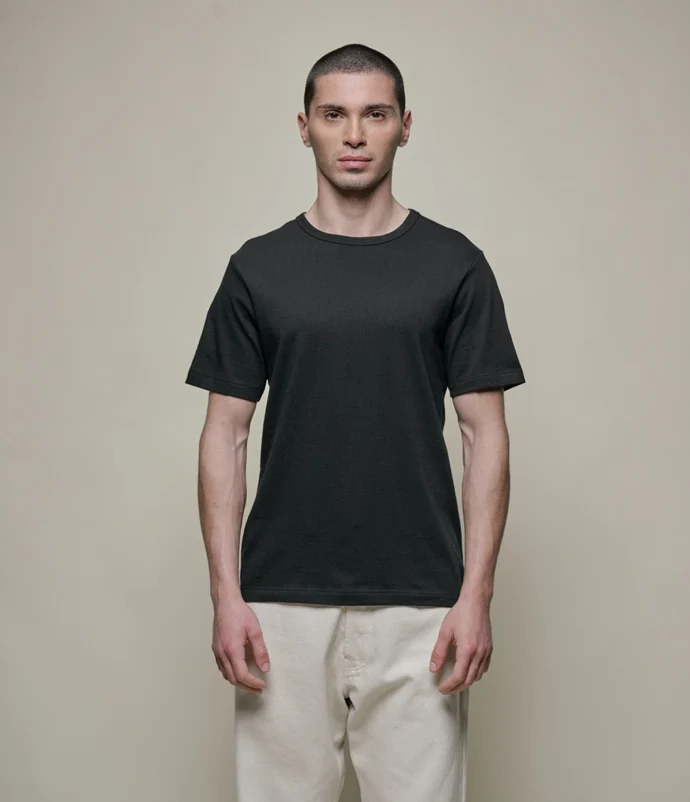 1950S MEN’S LOOPWHEELED T-SHIRT, 4,6OZ/SQ.YD., CLASSIC DEEP BLACK - immagine 3