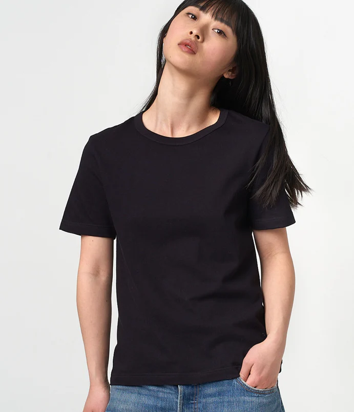 1950S MEN’S LOOPWHEELED T-SHIRT, 4,6OZ/SQ.YD., CLASSIC DEEP BLACK - immagine 5