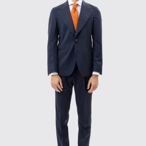 Abito uomo monopetto blu notte fresco lana super 130’s Vitale Barberis Canonico Rever largo a lancia