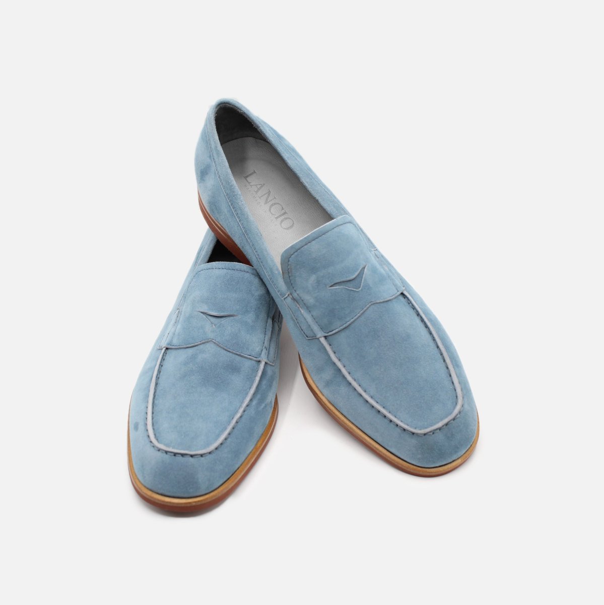 Lancio shoes mocassini uomo 9907 camoscio celeste - immagine 3