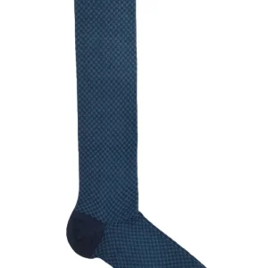 Calzini uomo fantasia Scacchi  in cotone lunghezza ginocchio made in italy