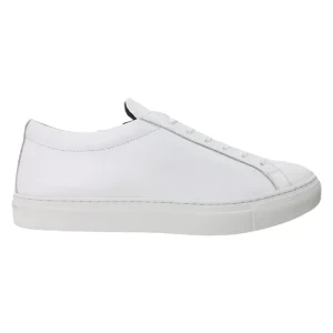 Sneakers uomo bianche in vera pelle con suola in gomma bianca made in italy