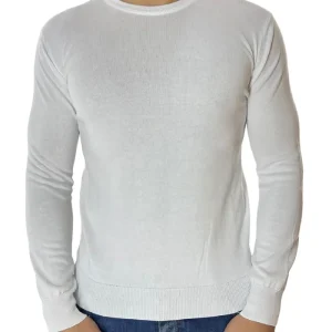 Maglioncino girocollo da uomo manica lunga in cotone 100% made in Italy