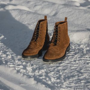 Stivaletto Brogue Stringato in Camoscio