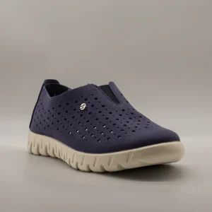 Fly-Flot 65 G13 M8 – Scarpa donna estiva in ecopelle traforata con memory blu