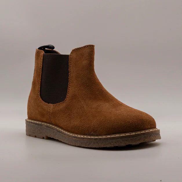 Gioseppo Mattsee – Polacchino Chelsea bambino in camoscio con zip blu marrone - immagine 2