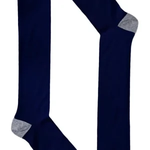 Calzini da uomo invernali tinta unita con tallone in contrasto colore lunghezza ginocchio  in cotone biologico