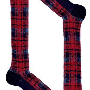 Calzini da uomo invernali in cotone biologico fantasia tartan lunghezza ginocchio