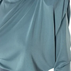 Body donna in jersey monospalla manica lunga con spallina anni settanta