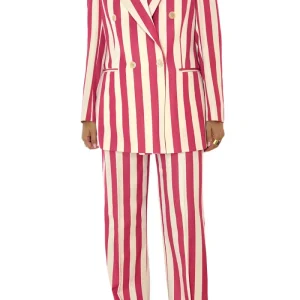 Tailleur donna doppiopetto  70 % Lana Super 120’s  30% Teclana  Holland & Sherry  Riga rosa