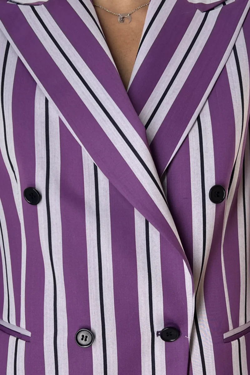 Tailleur donna doppiopetto 70% Lana Super120’s 30% Teclana Holland & Sherry Viola - immagine 6