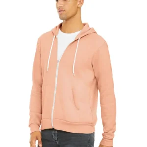 UNISEX FLEECE FULL-ZIP HOODIE PEACH