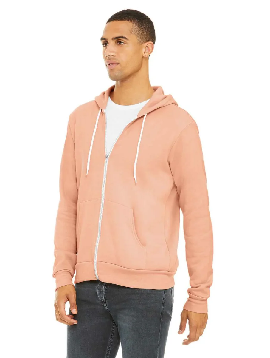 UNISEX FLEECE FULL-ZIP HOODIE PEACH - immagine 2