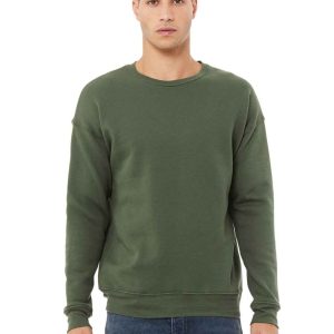 UNISEX SPONGE FLEECE DROP SHOULDER SWEATSHIRT MILITARY GREEN