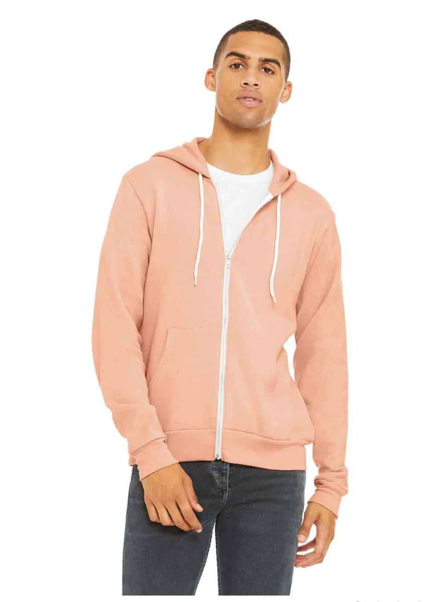 UNISEX FLEECE FULL-ZIP HOODIE PEACH - immagine 4