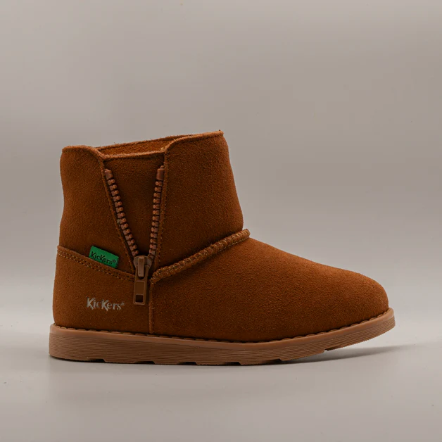 Kickers 884390-30 Aldiza – Stivaletti bambino in pelle con zip e interno caldo marrone - immagine 4
