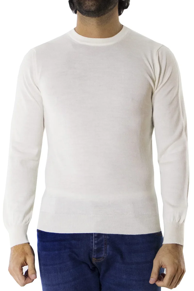 Maglioncini girocollo uomo lana merinos extra slim fit made in Italy - immagine 9