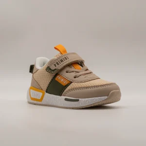 Primigi 1447611 – Sneakers bambino sportive con velcro e lacci elastici beige naturale