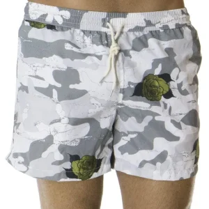 Costume da Mare Uomo modello boxer casual Fantasia Camouflage grigio e rose