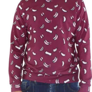 Felpa da uomo invernale casual girocollo regular fit fantasia denti