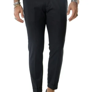 Pantalone uomo elegante slim tasca america invernale effetto lana elasticizzato