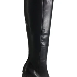 Stivali donna alti con tacco curvo e catena bracciale removibile