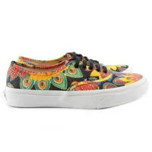 Sneakers donna basse in tela fantasia africa multicolor e suola in gomma
