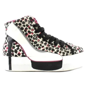 Scarpe da donna in tela modello sneakers a stivaletto a fantasia multicolor