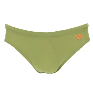 Costume da mare uomo modello slip in lycra tinta unita verde militare
