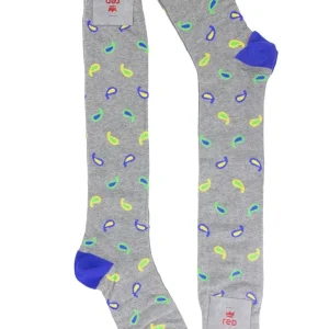 Calzini da uomo lunghi al ginocchio fantasia goccia multicolor in lana