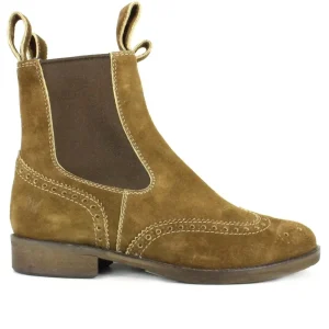 Scarpe donna modello tronchetto basso in camoscio tinta unita stile inglese