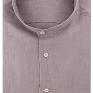 Camicia Uomo Lino 100 Slim Fit Collo coreano Casual Estiva