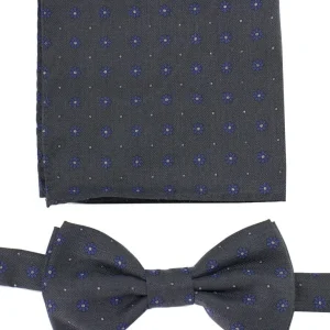 Papillon uomo fantasia fiori  effetto lana compreso di pochette abbinata s