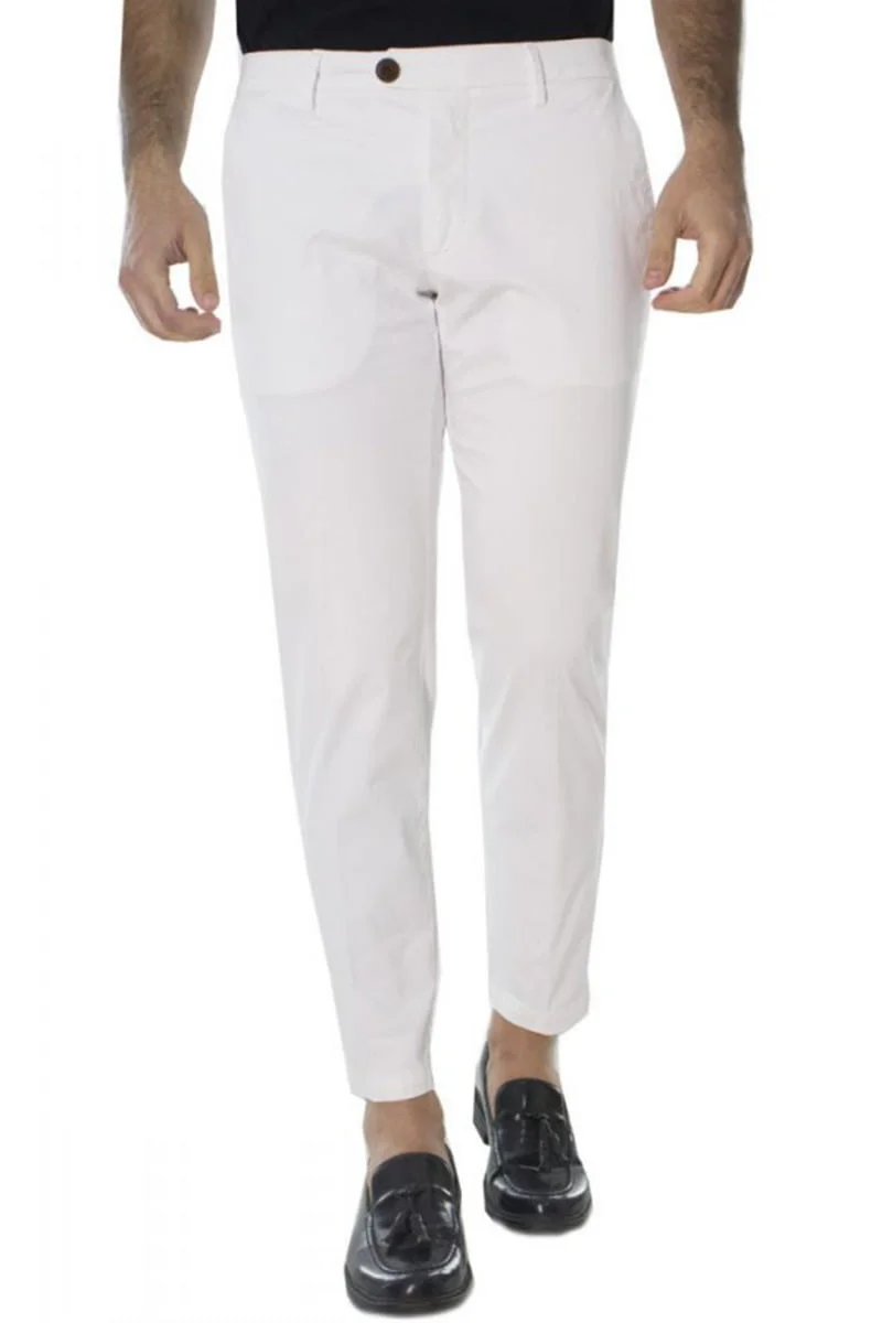 Pantalone Uomo in cotone Elasticizzato con tasca america tinta unita