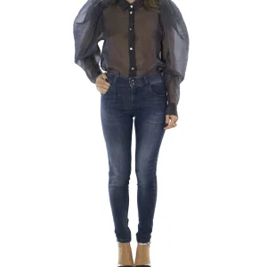 Jeans donna skinny elasticizzato lavaggio 1 sabbiato  modello 5 tasche effetto push up